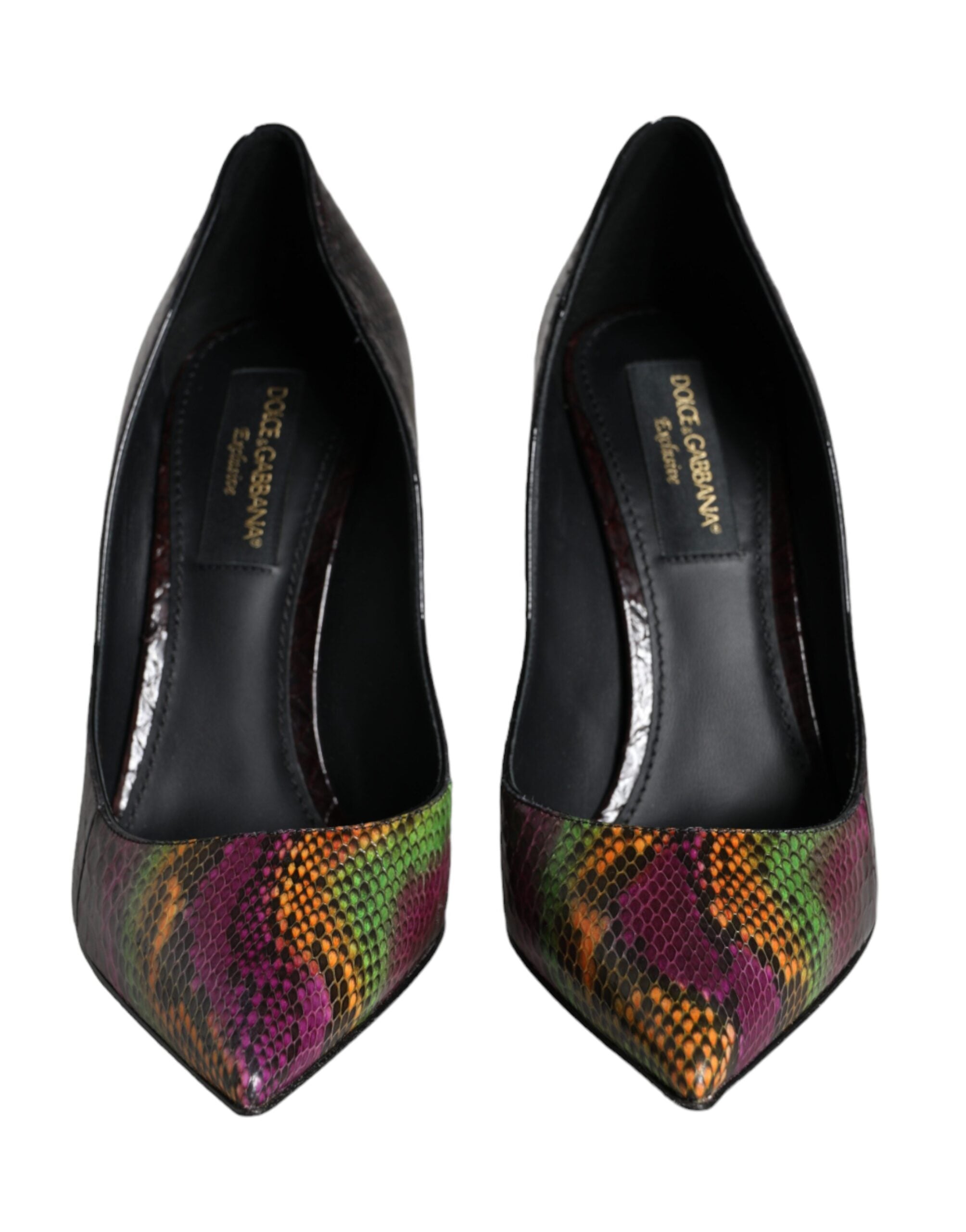 Dolce & Gabbana Multicolor Exotic Leather Heels Pumps Women's Shoes