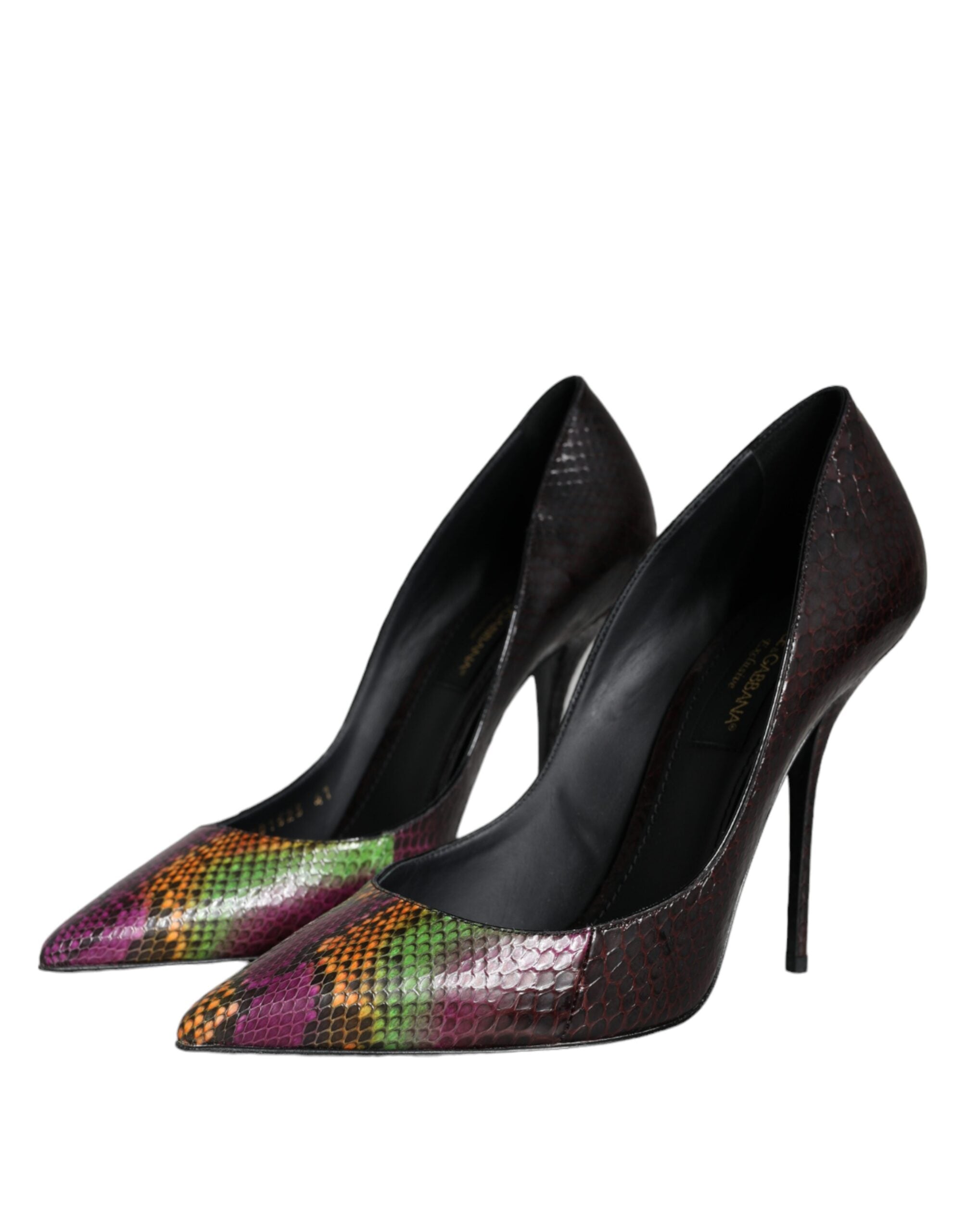 Dolce & Gabbana Multicolor Exotic Leather Heels Pumps Women's Shoes