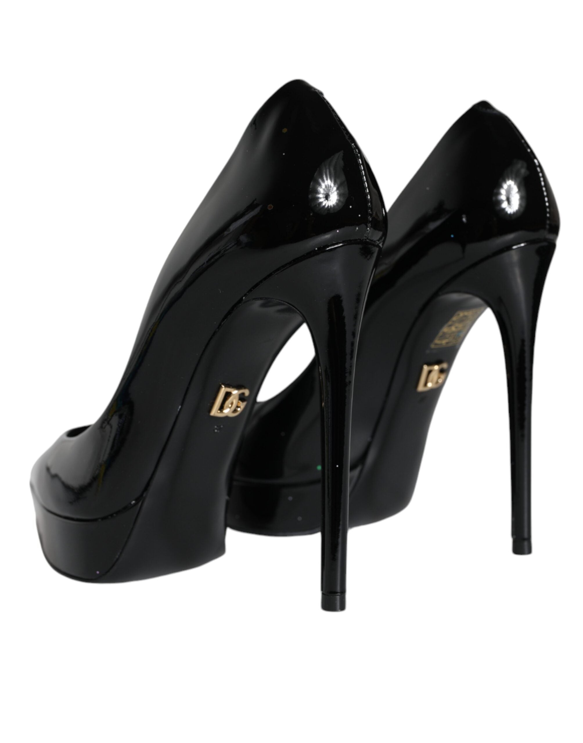 Dolce & Gabbana Black Leather Platform Heels Pumps Women's Shoes (Pre-Owned)