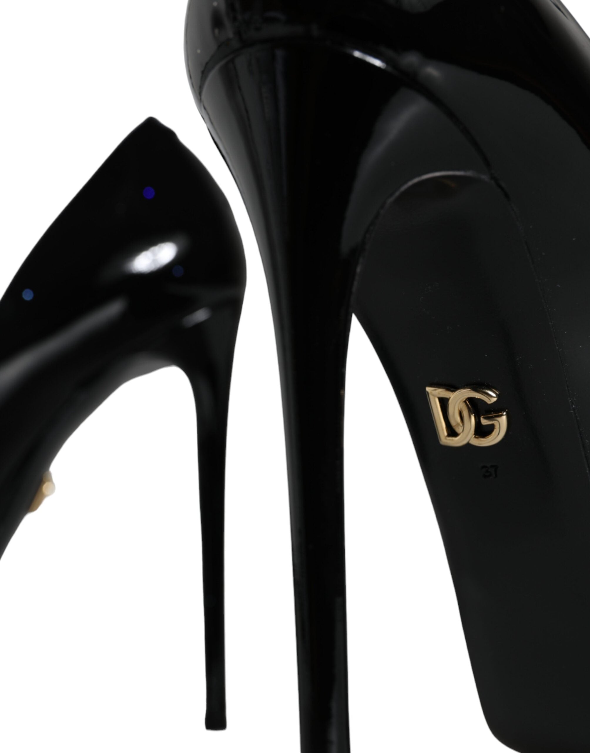Dolce & Gabbana Black Leather Platform Heels Pumps Women's Shoes (Pre-Owned)