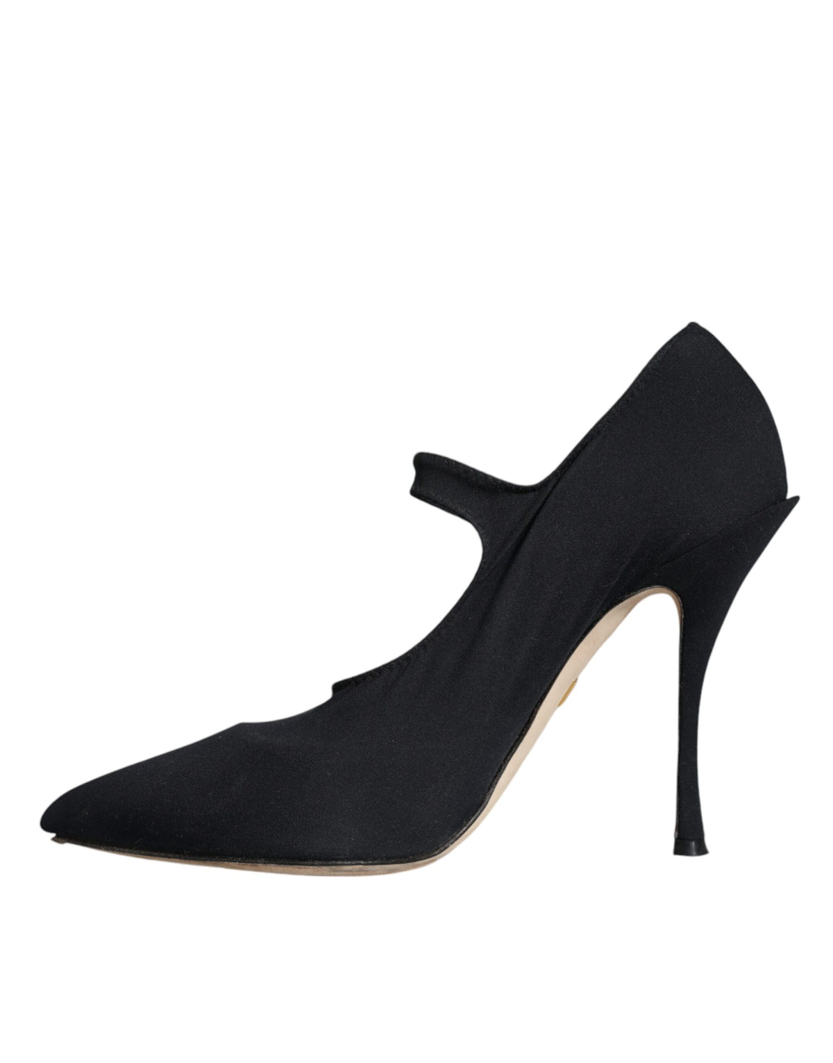 Dolce & Gabbana Black Mary Jane Jersey Crystal Pumps Women's Shoes (Pre-Owned)
