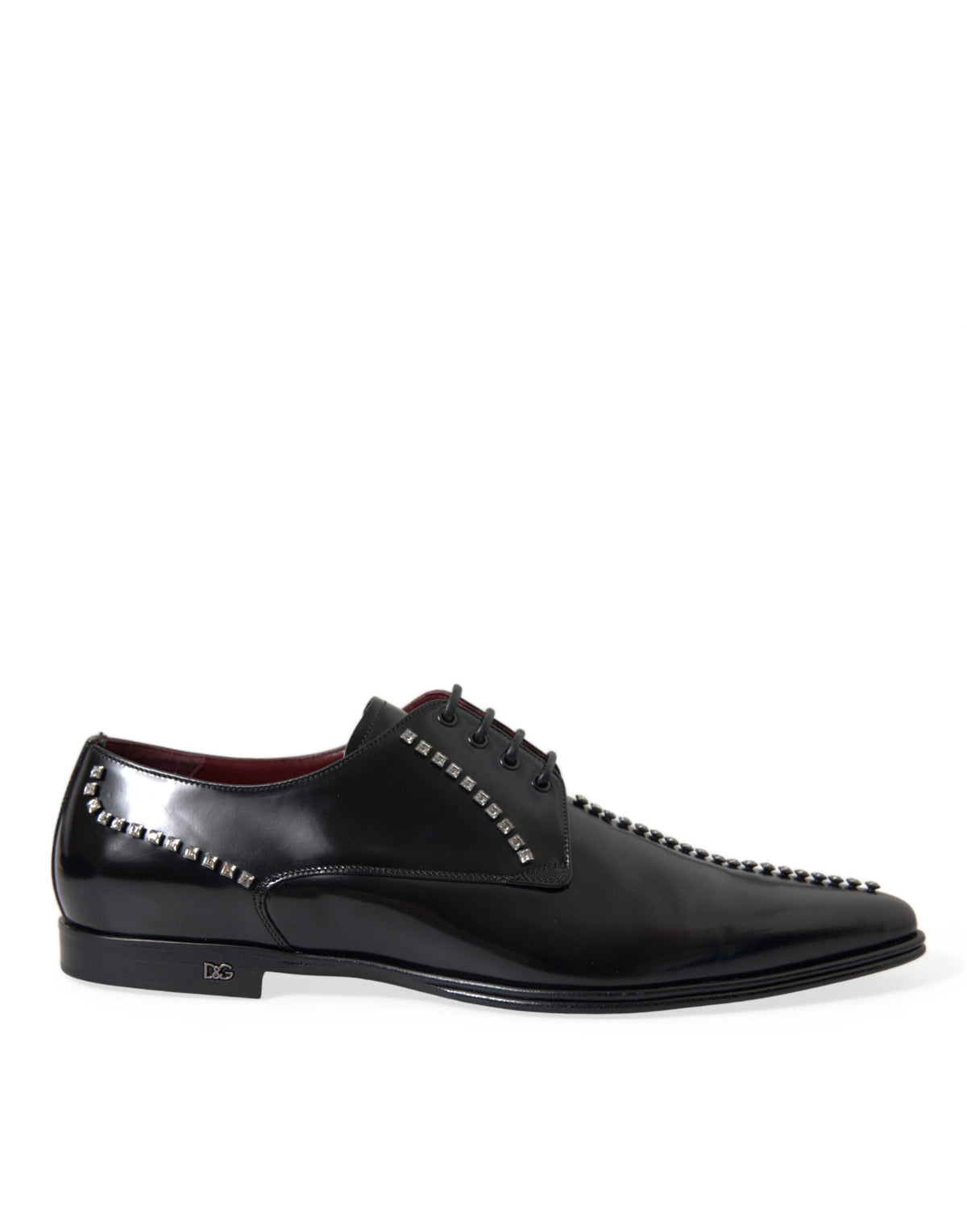 Dolce & Gabbana Black Leather Crystal Dress Formal Men