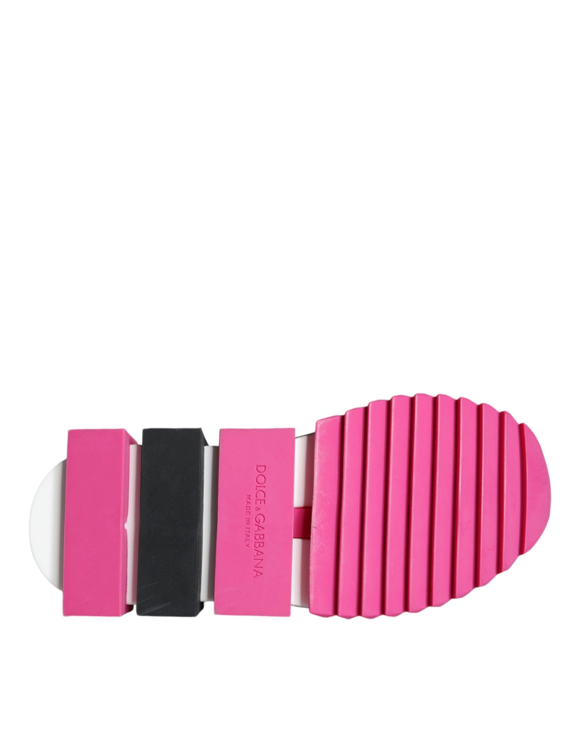 Dolce & Gabbana Pink Sorrento Crystals Low Top Sneakers Women's Shoes