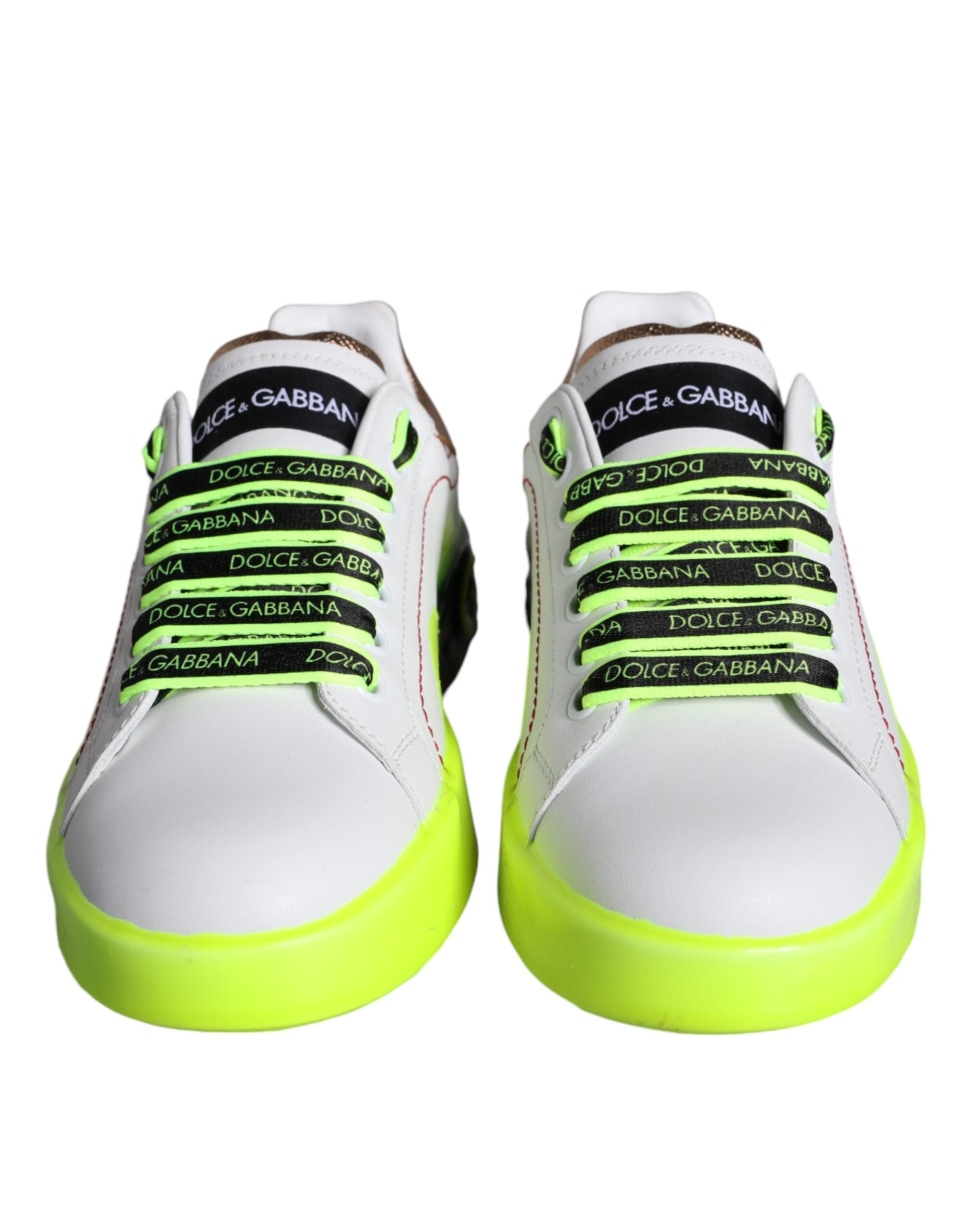 Dolce & Gabbana White Leather Portofino Low Top Sneakers Women's Shoes