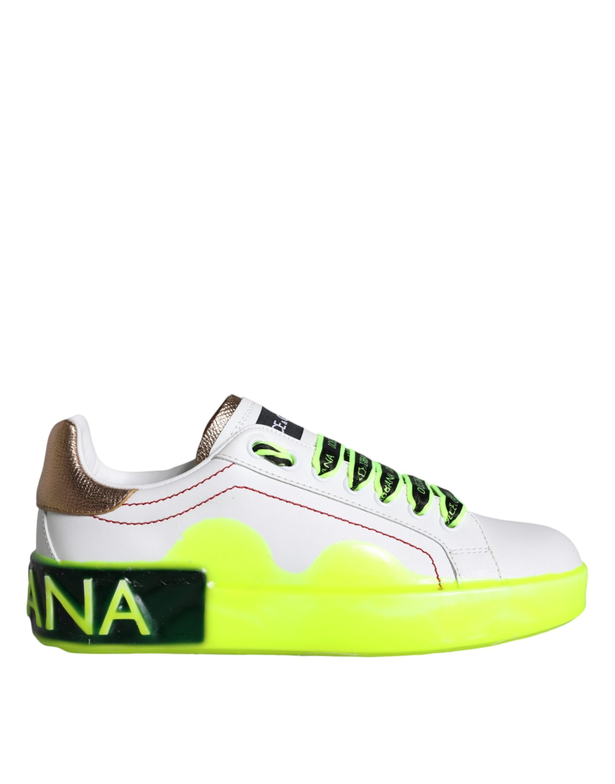 Dolce & Gabbana White Leather Portofino Low Top Sneakers Women's Shoes