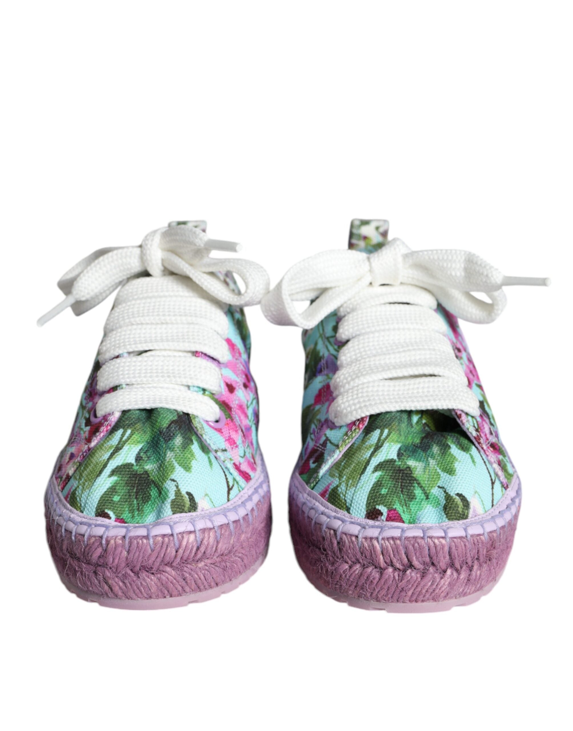 Dolce & Gabbana Multicolor Canvas Floral Espadrilles Sneakers Women's Shoes (Pre-Owned)