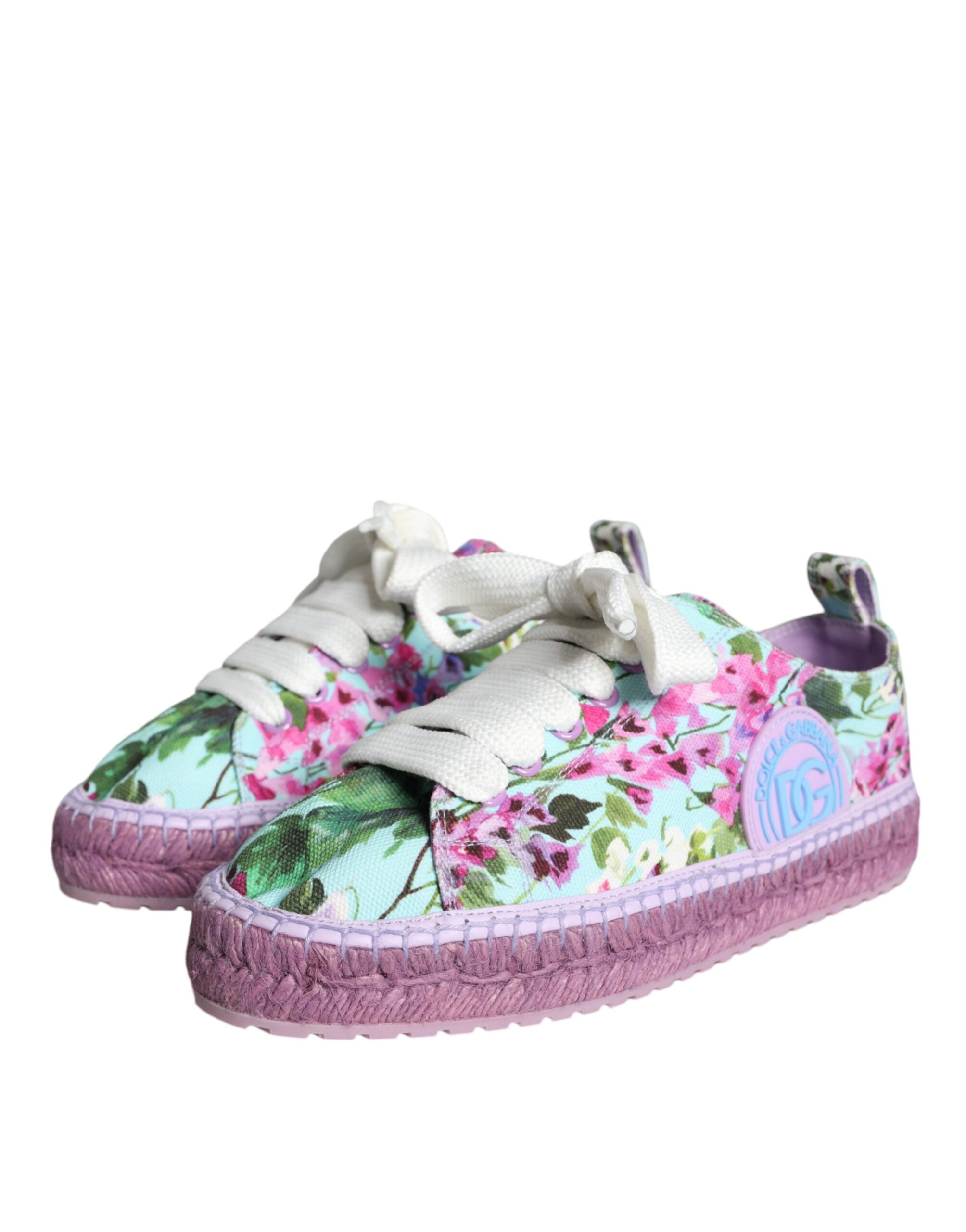 Dolce & Gabbana Multicolor Canvas Floral Espadrilles Sneakers Women's Shoes (Pre-Owned)