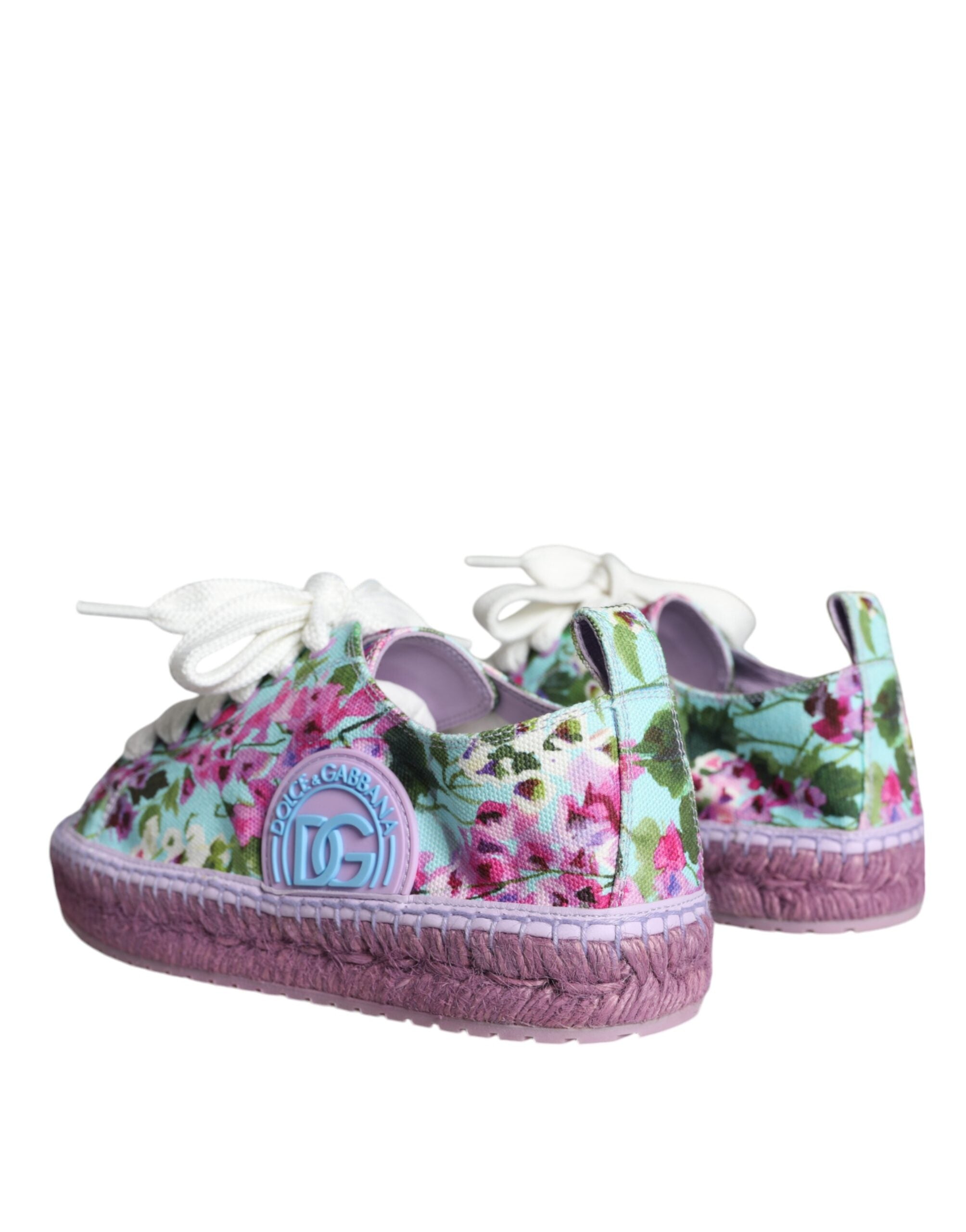 Dolce & Gabbana Multicolor Canvas Floral Espadrilles Sneakers Women's Shoes (Pre-Owned)