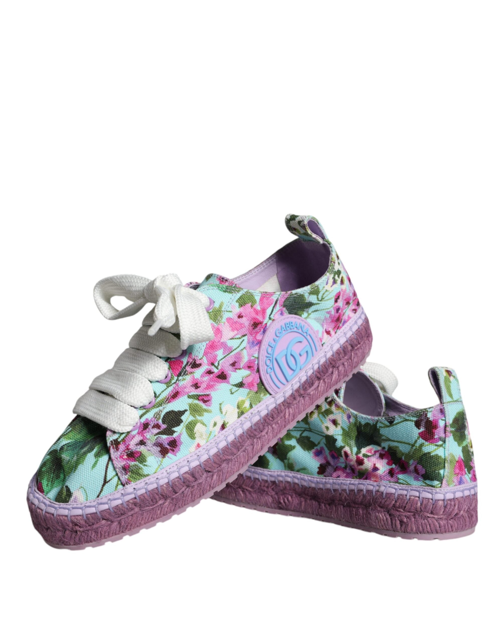 Dolce & Gabbana Multicolor Canvas Floral Espadrilles Sneakers Women's Shoes (Pre-Owned)