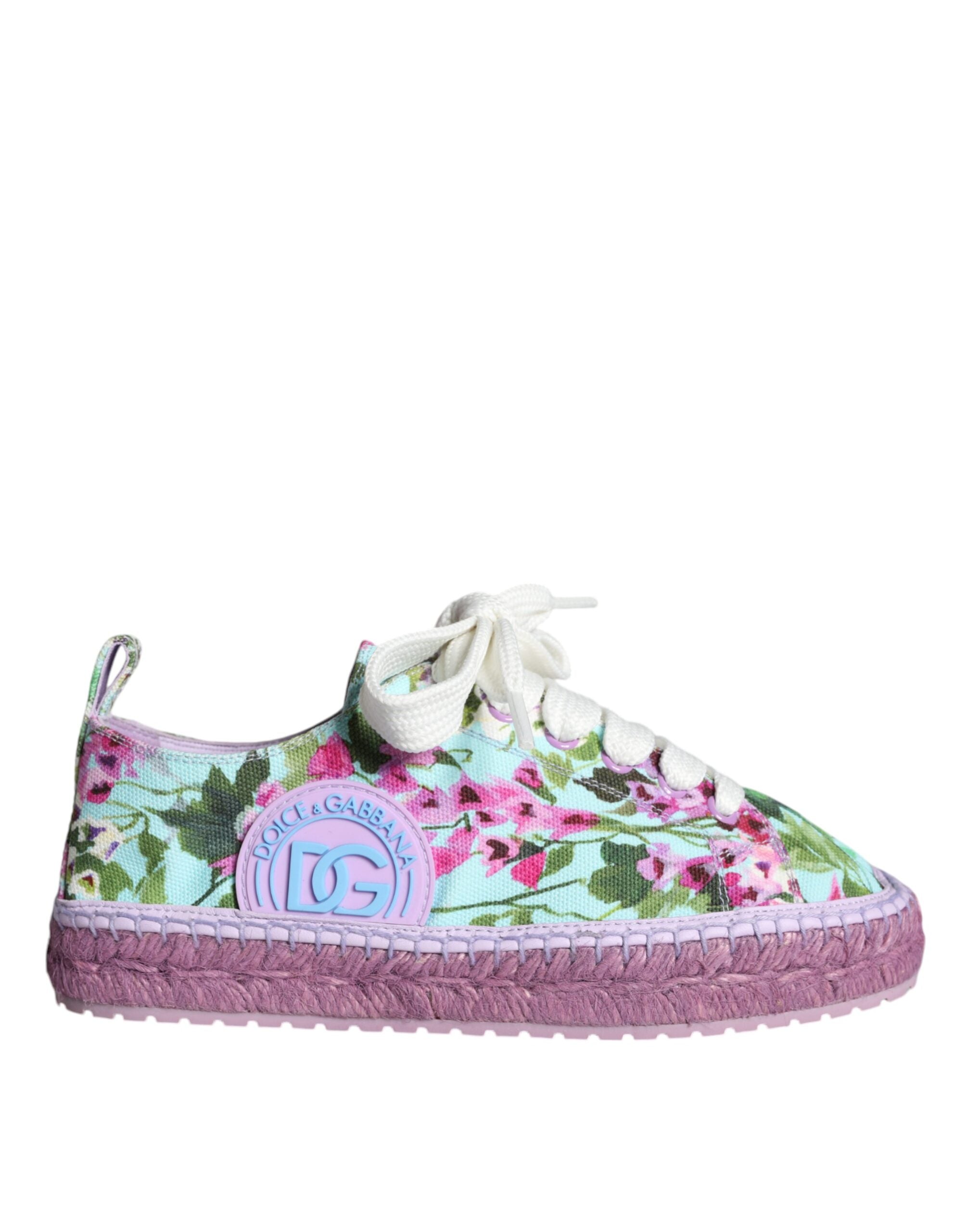 Dolce & Gabbana Multicolor Canvas Floral Espadrilles Sneakers Women's Shoes (Pre-Owned)