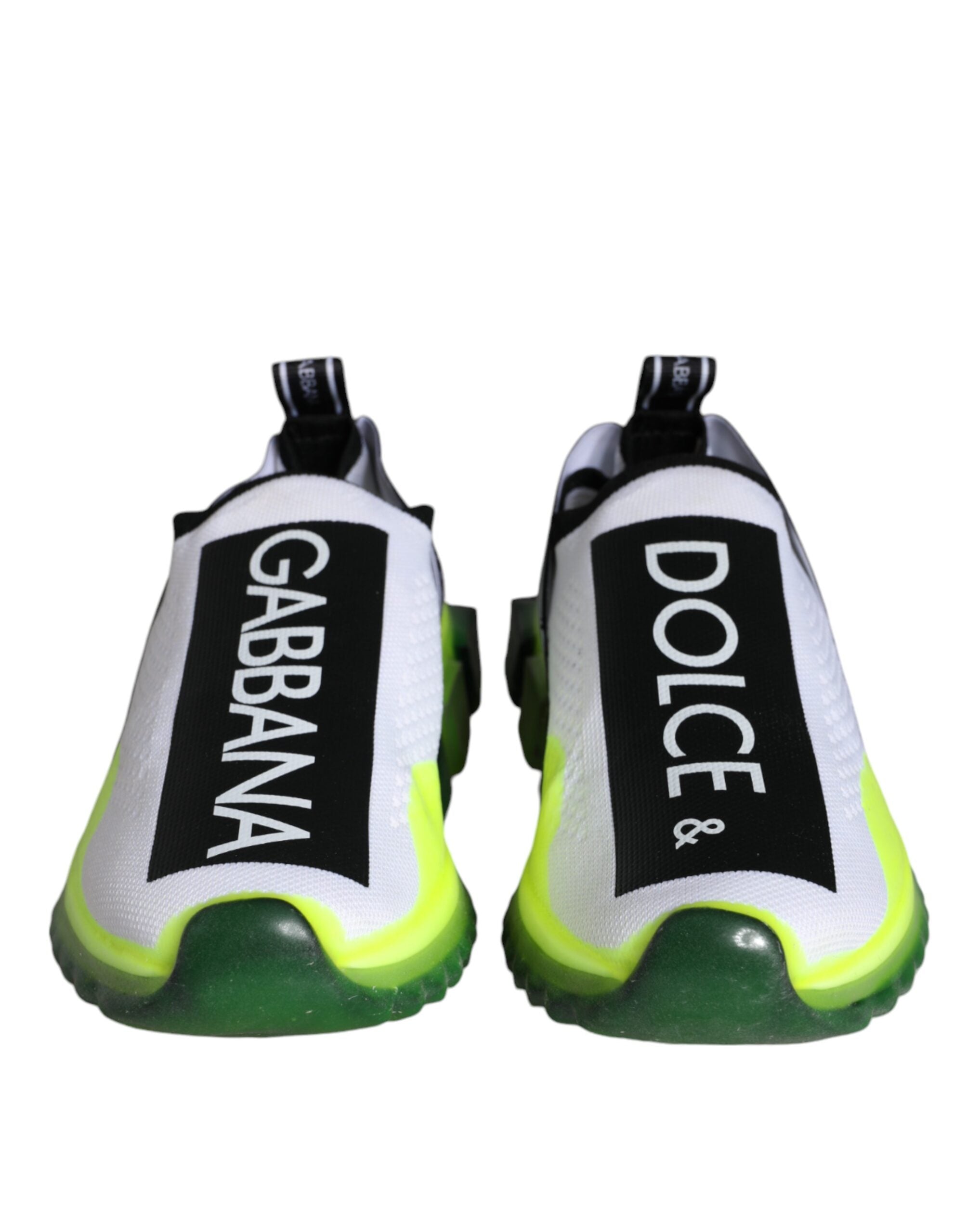 Dolce & Gabbana White Yellow Slip On Sorrento Sneakers Women's Shoes (Pre-Owned)