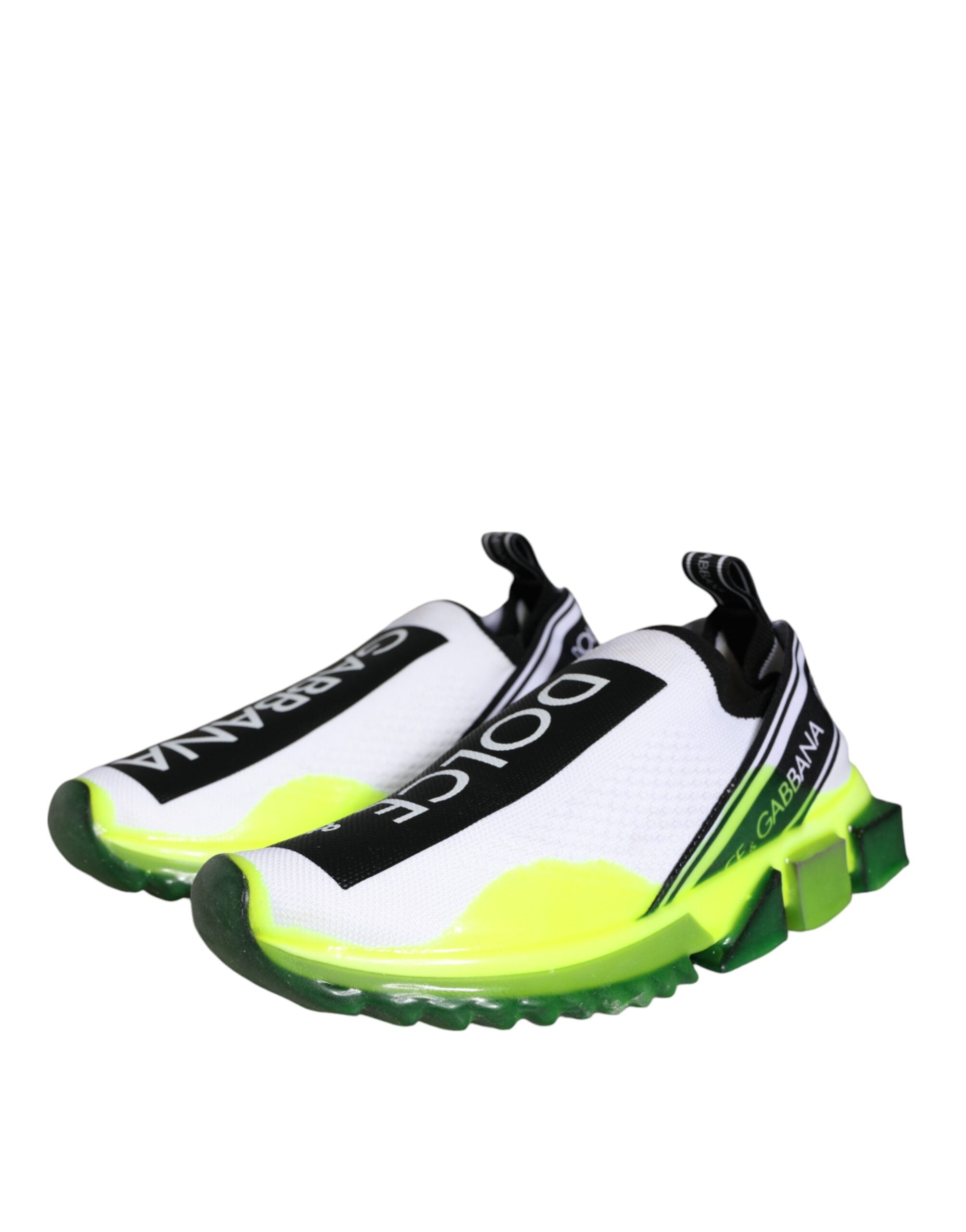 Dolce & Gabbana White Yellow Slip On Sorrento Sneakers Women's Shoes (Pre-Owned)