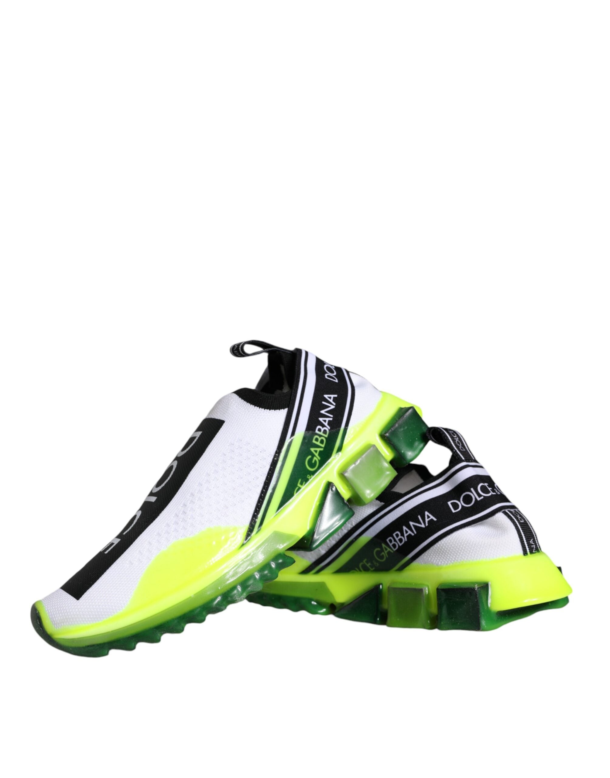 Dolce & Gabbana White Yellow Slip On Sorrento Sneakers Women's Shoes (Pre-Owned)