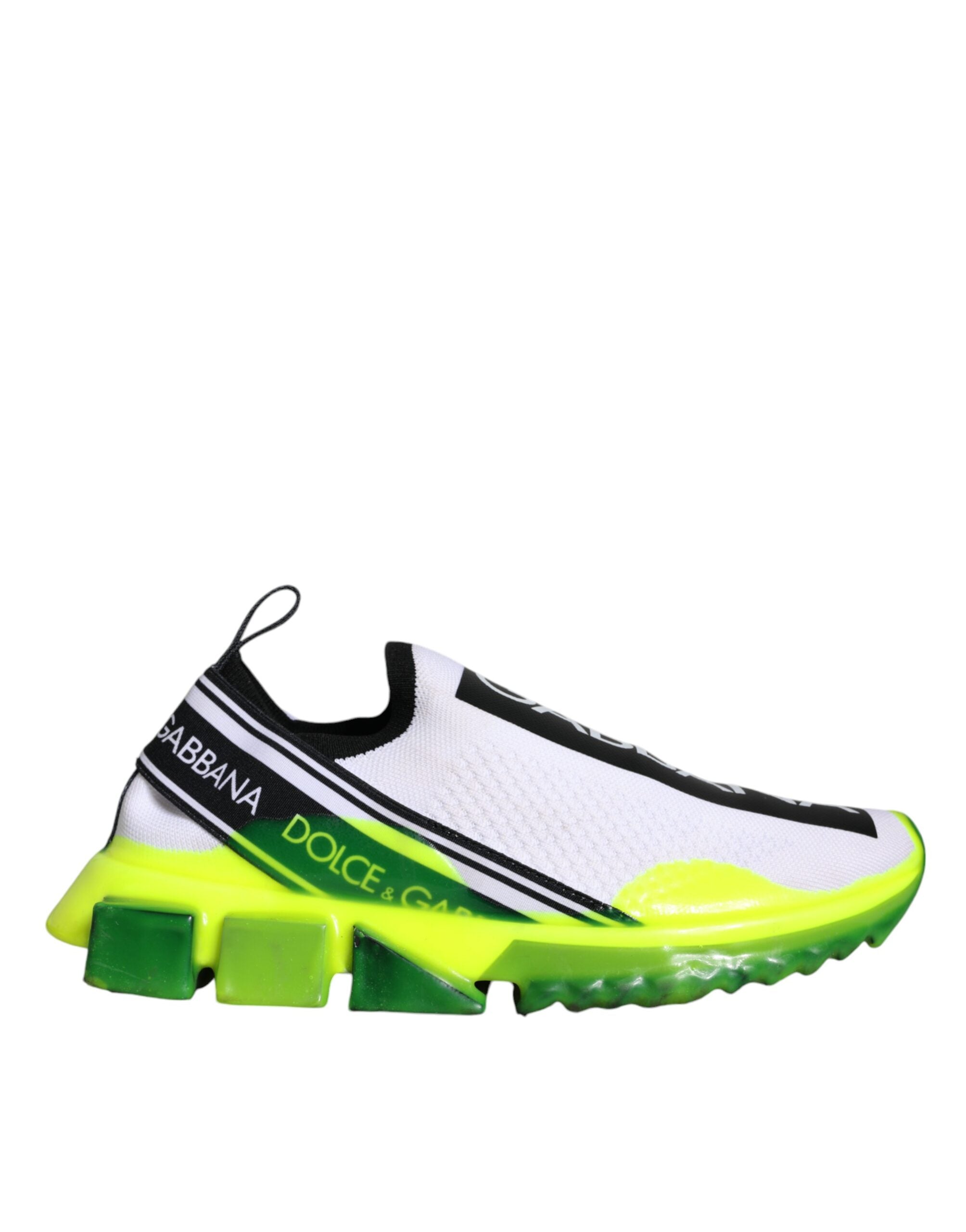 Dolce & Gabbana White Yellow Slip On Sorrento Sneakers Women's Shoes (Pre-Owned)