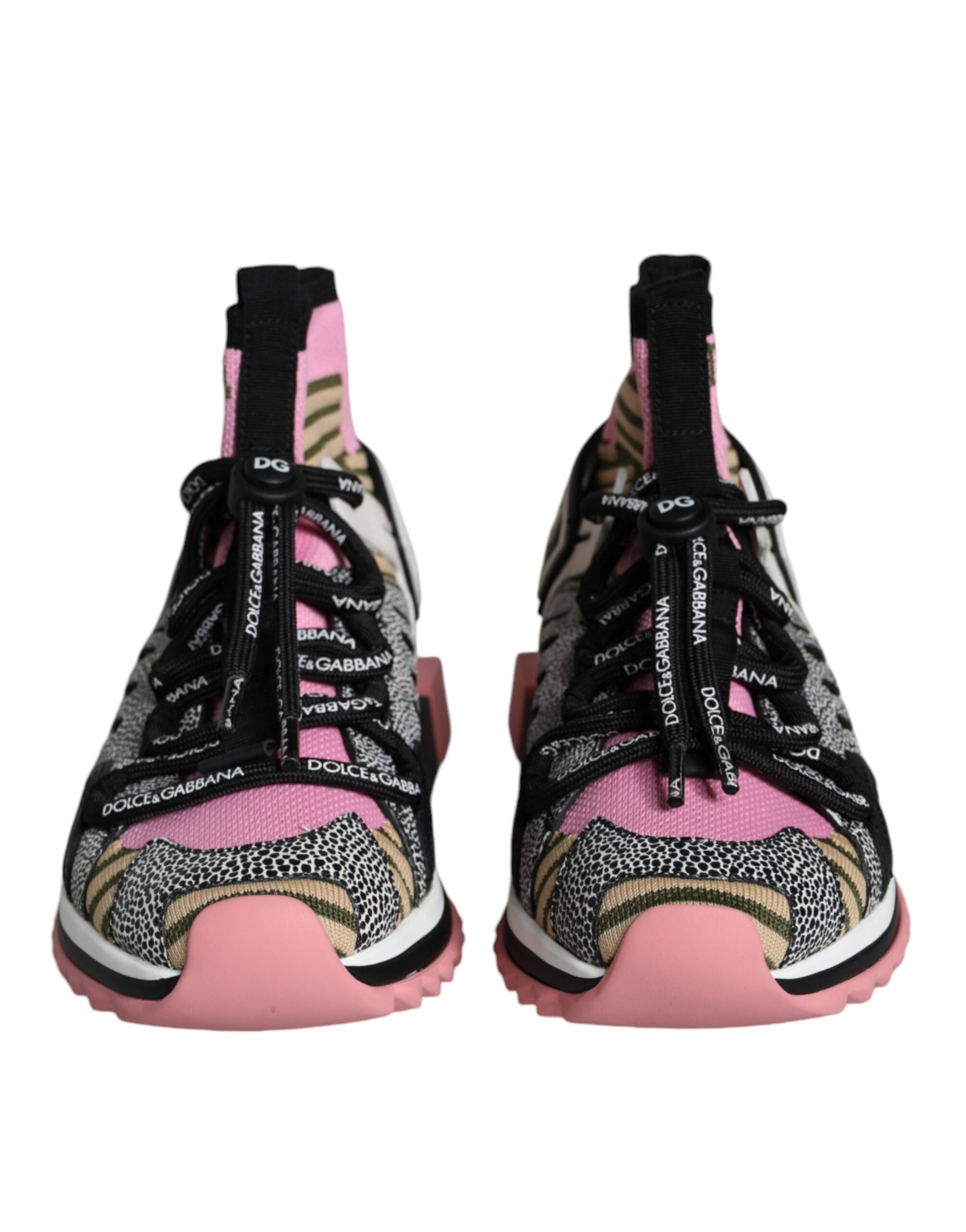 Dolce & Gabbana Multicolor Sorrento Socks Logo Sneakers Women's Shoes