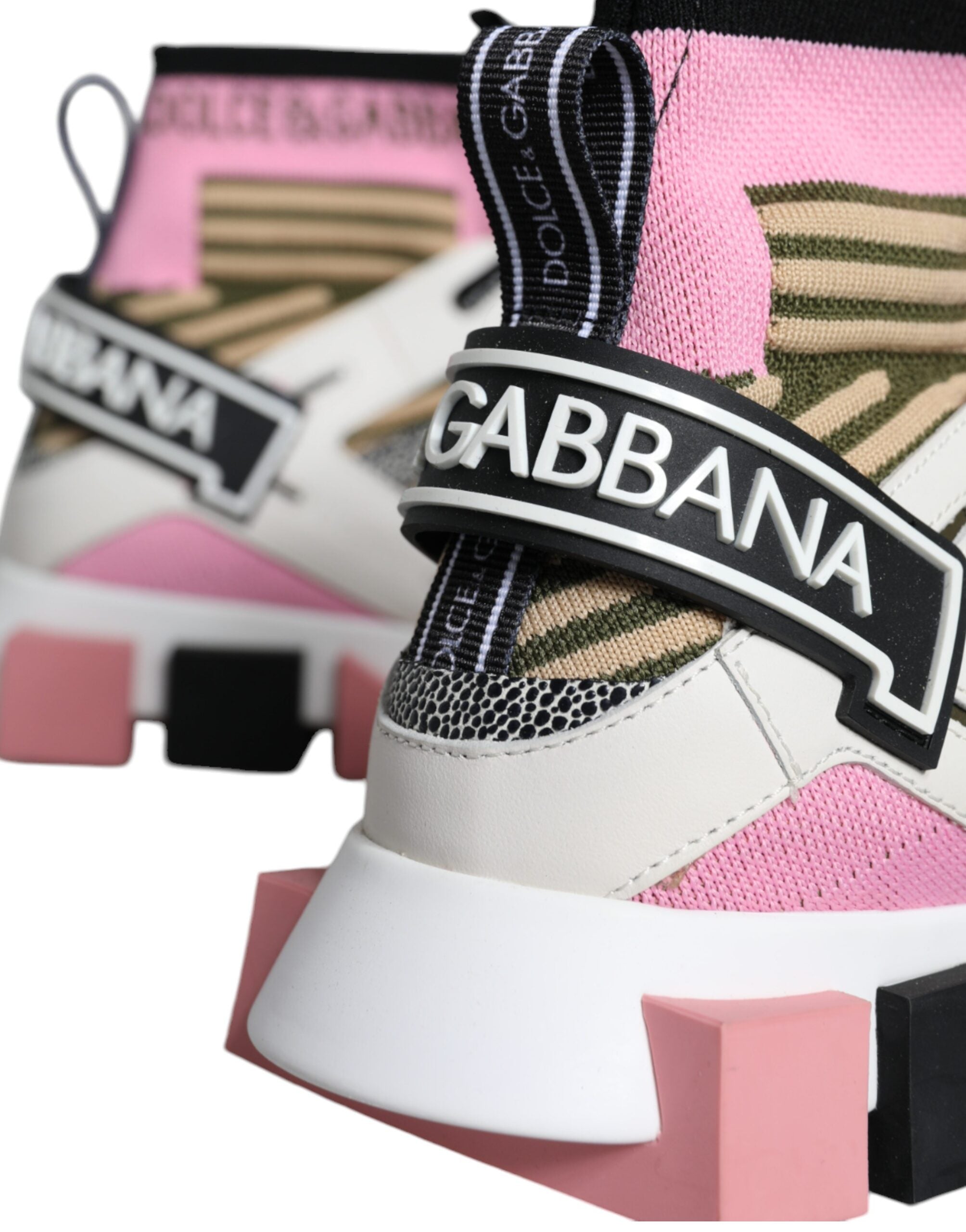 Dolce & Gabbana Multicolor Sorrento Socks Logo Sneakers Women's Shoes