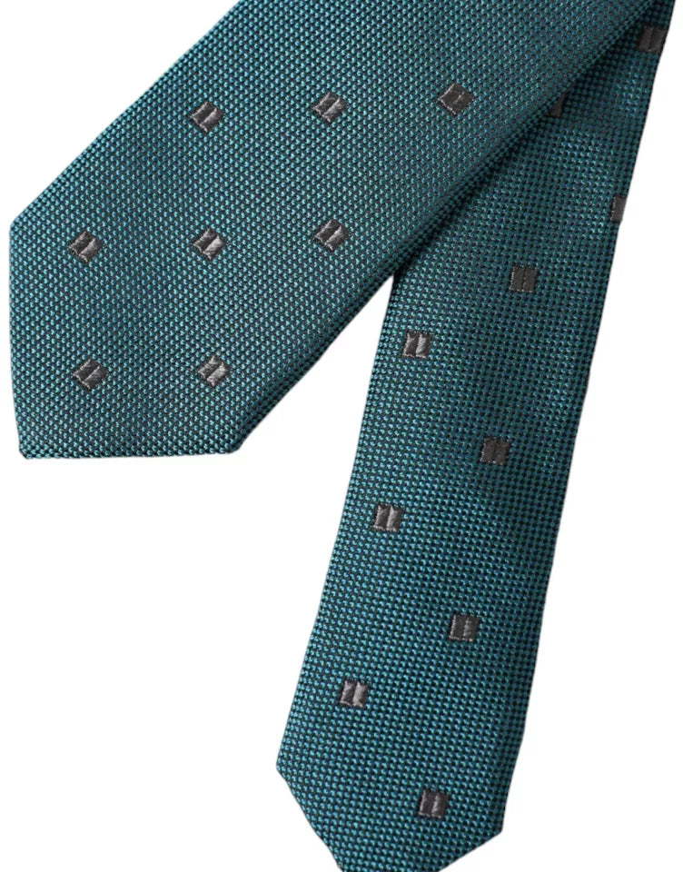 Dolce & Gabbana Green Patterned Silk Adjustable Men Men's Tie