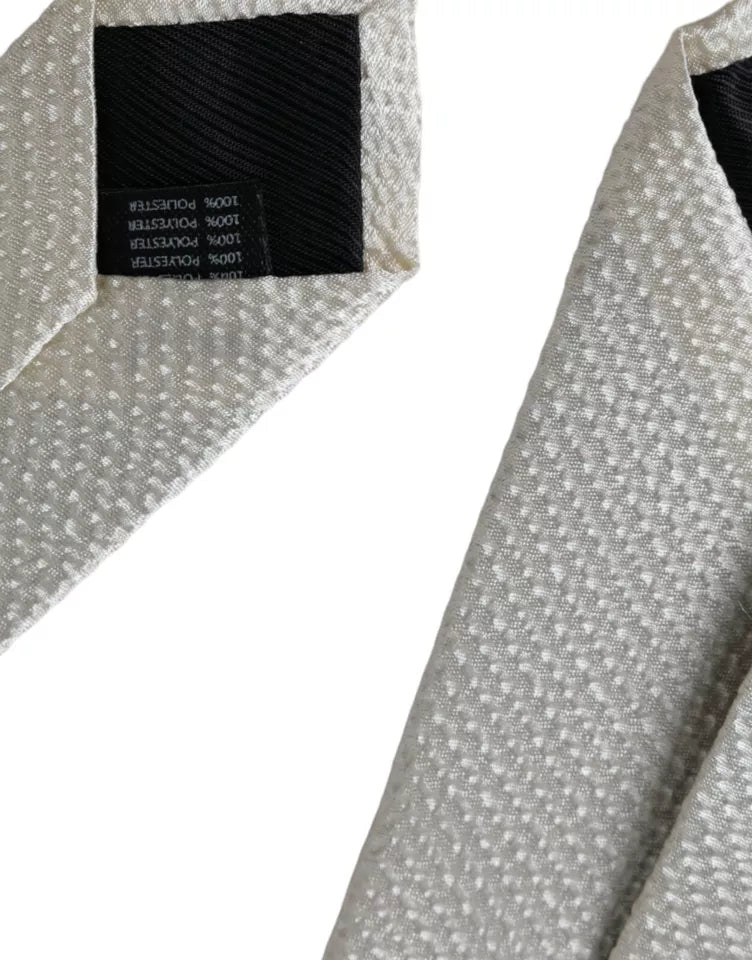 Dolce & Gabbana Off White 100% Silk Adjustable NeckMen's Men Men's Tie