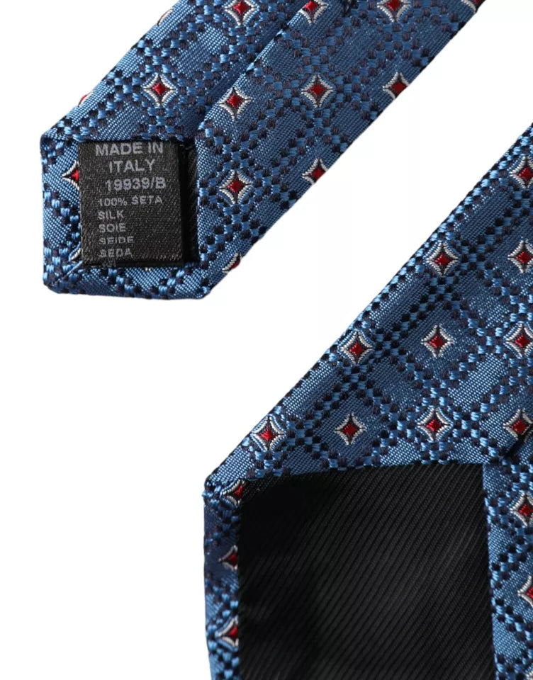 Dolce & Gabbana Blue Patterned 100% Silk Adjustable Men Men's Tie