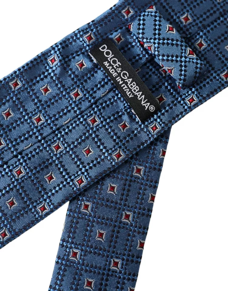 Dolce & Gabbana Blue Patterned 100% Silk Adjustable Men Men's Tie