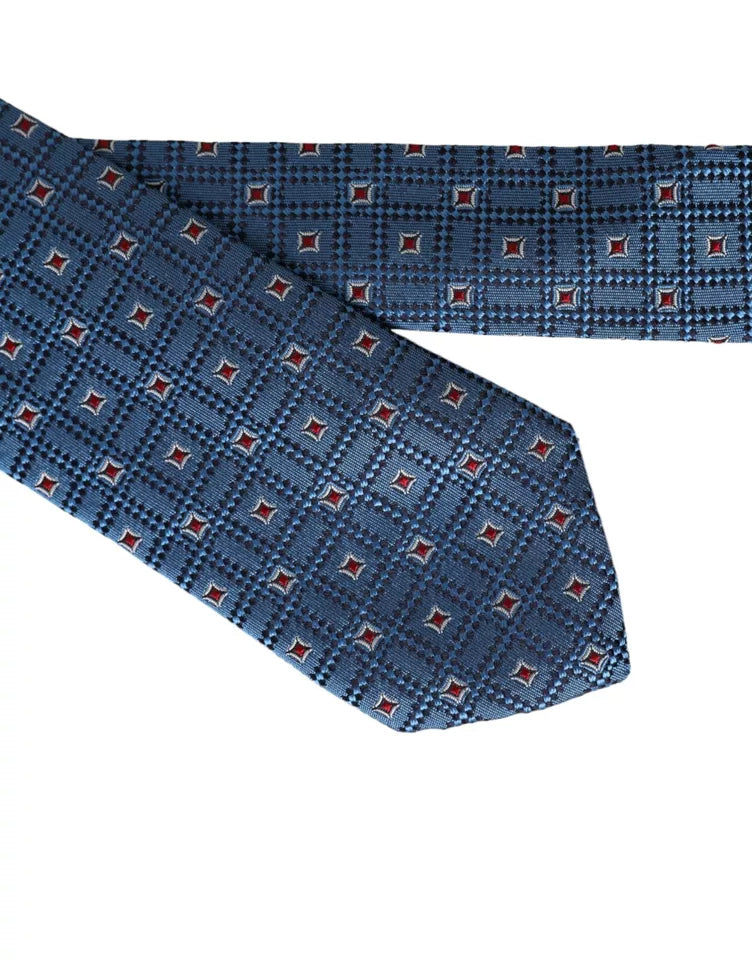 Dolce & Gabbana Blue Patterned 100% Silk Adjustable Men Men's Tie