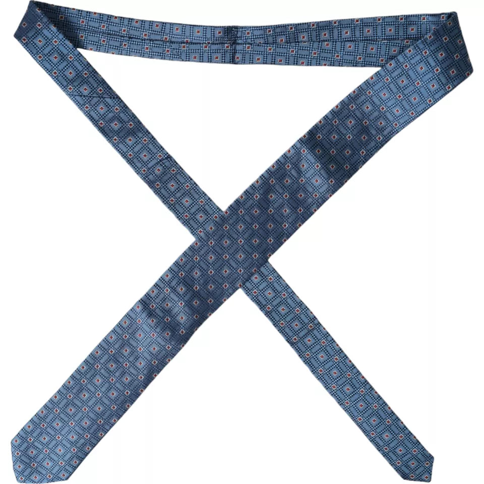 Dolce & Gabbana Blue Patterned 100% Silk Adjustable Men Men's Tie