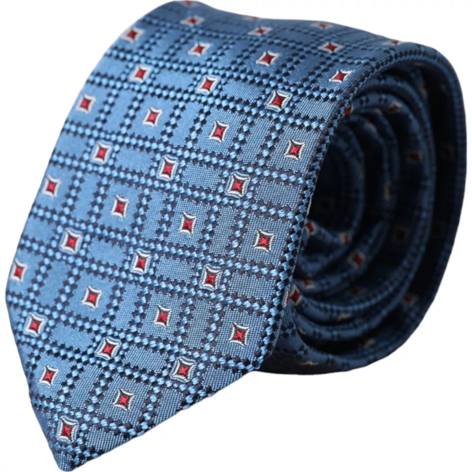 Dolce & Gabbana Blue Patterned 100% Silk Adjustable Men Men's Tie