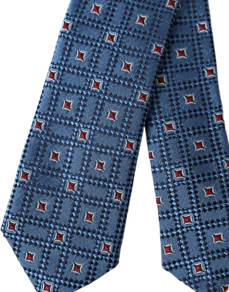 Dolce & Gabbana Blue Patterned 100% Silk Adjustable Men Men's Tie