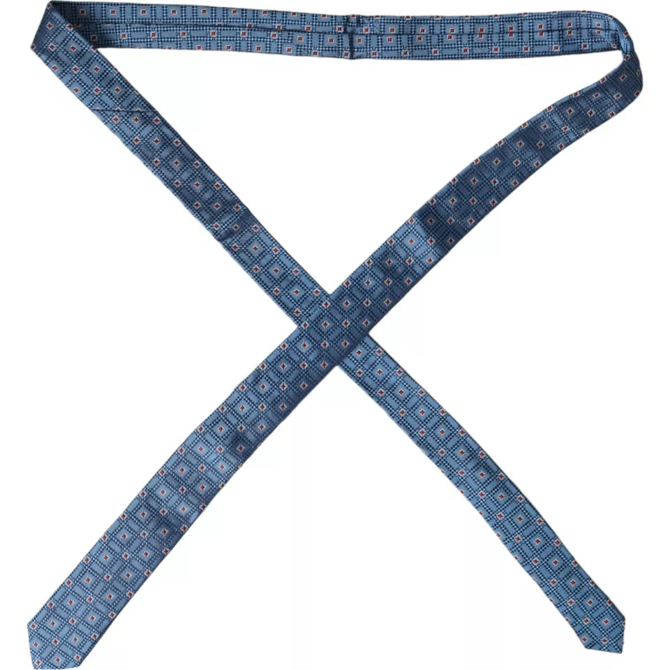 Dolce & Gabbana Blue Patterned 100% Silk Adjustable Men Men's Tie
