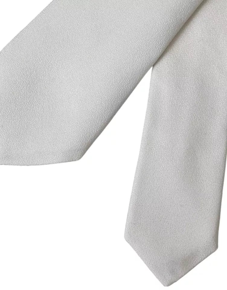 Dolce & Gabbana White Silk Classic Adjustable Men Men's Tie