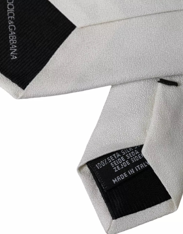 Dolce & Gabbana White Silk Classic Adjustable Men Men's Tie
