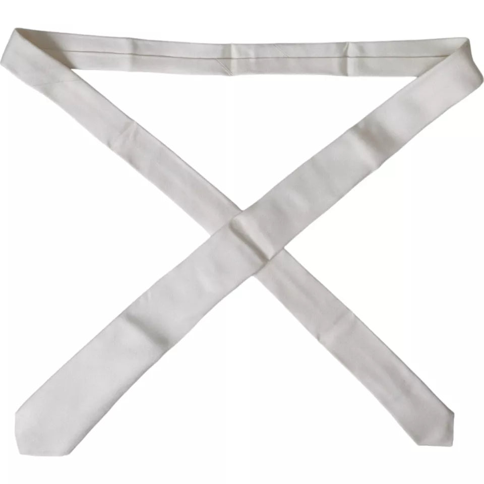 Dolce & Gabbana White Silk Classic Adjustable Men Men's Tie