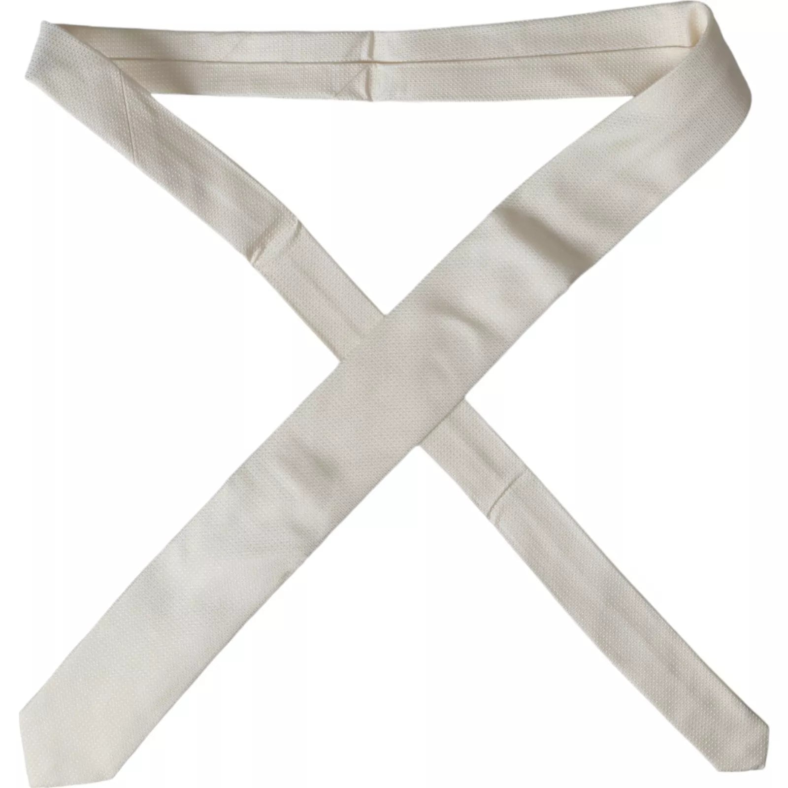 Dolce & Gabbana Off White Patterned Silk Classic Adjustable Men's Tie