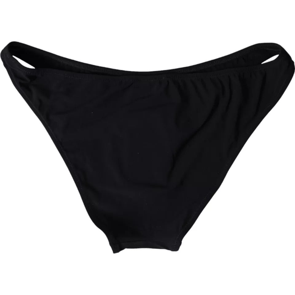 Dolce & Gabbana Black Nylon Swimwear Beachwear Bottom Women's Bikini