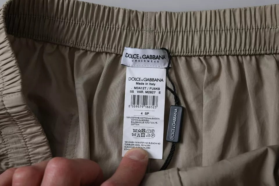 Dolce & Gabbana Maroon Polyester Drawstring Shorts Men's Swimwear