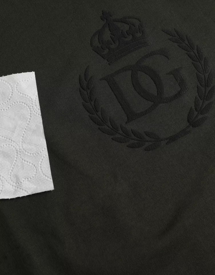 Dolce & Gabbana Green Logo Cotton Crew Neck Pullover Men's Sweater (Pre-Owned)