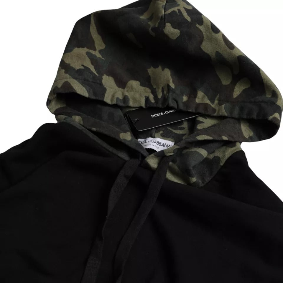 Dolce & Gabbana Black Camouflage Hooded Sweatshirt Men's Sweater (Pre-Owned)