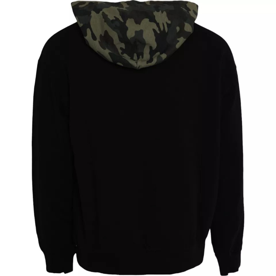 Dolce & Gabbana Black Camouflage Hooded Sweatshirt Men's Sweater (Pre-Owned)