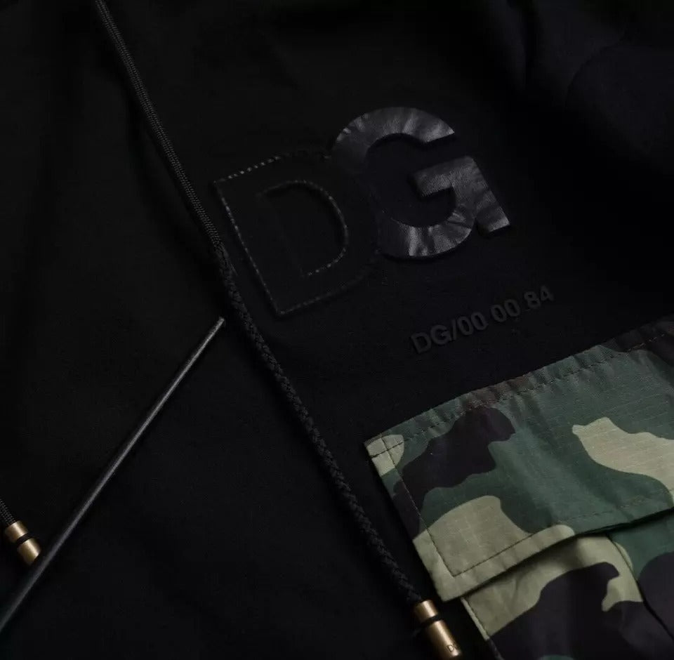 Dolce & Gabbana Black Camouflage Hooded Sweatshirt Men's Sweater (Pre-Owned)