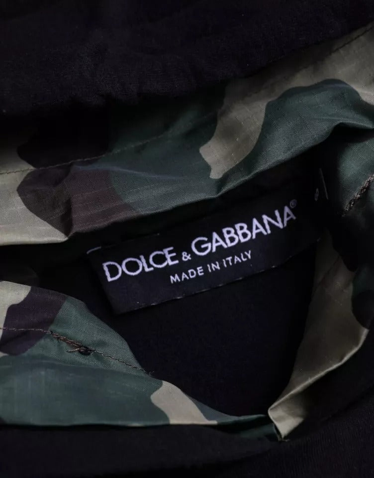 Dolce & Gabbana Black Camouflage Hooded Sweatshirt Men's Sweater (Pre-Owned)