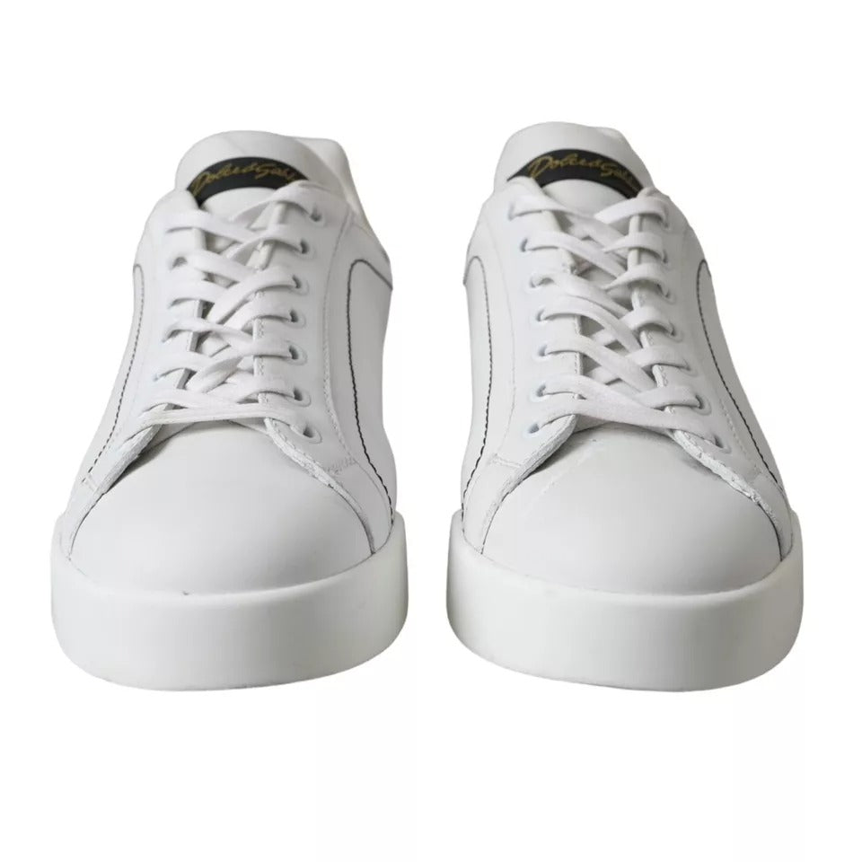 Dolce & Gabbana White Leather Portofino Low Top Sneakers Women's Shoes (Pre-Owned)