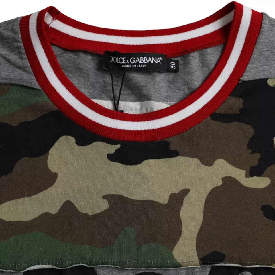 Dolce & Gabbana Multicolor Camouflage Cotton Crew Neck Men Men's T-shirt