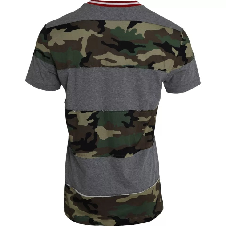 Dolce & Gabbana Multicolor Camouflage Cotton Crew Neck Men Men's T-shirt