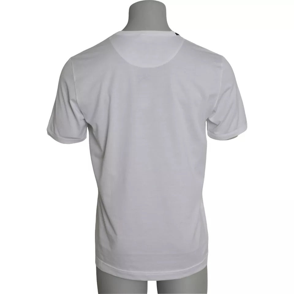 Dolce & Gabbana White Cotton Round Neck Short Sleeves Men's T-shirt