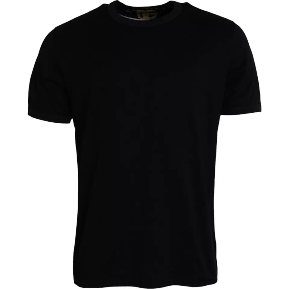 Dolce & Gabbana Black Cotton Round Neck Short Sleeves Men Men's T-shirt