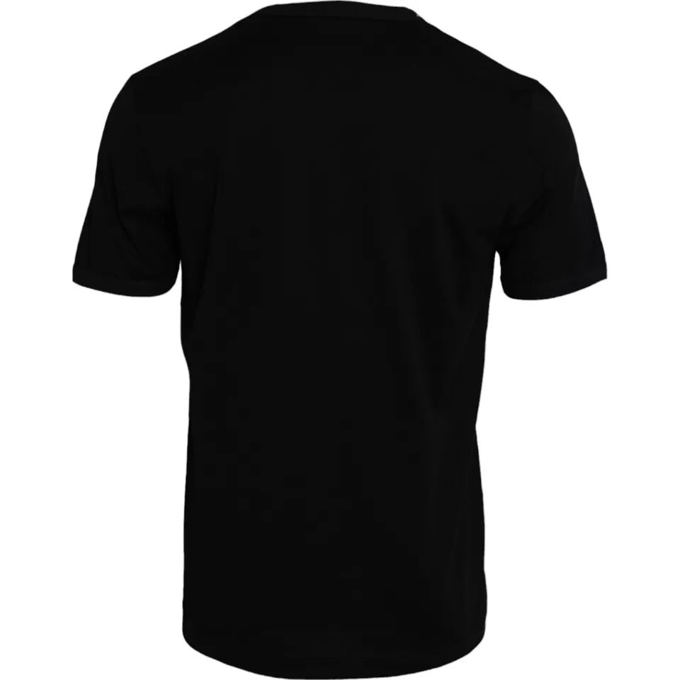 Dolce & Gabbana Black Cotton Round Neck Short Sleeves Men Men's T-shirt