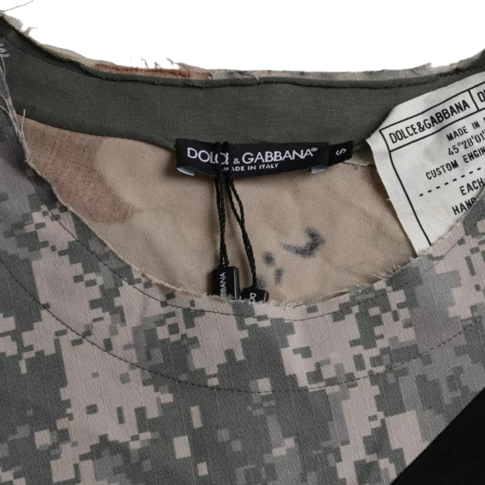 Dolce & Gabbana Multicolor Camouflage Cotton Round Neck Men Men's T-shirt