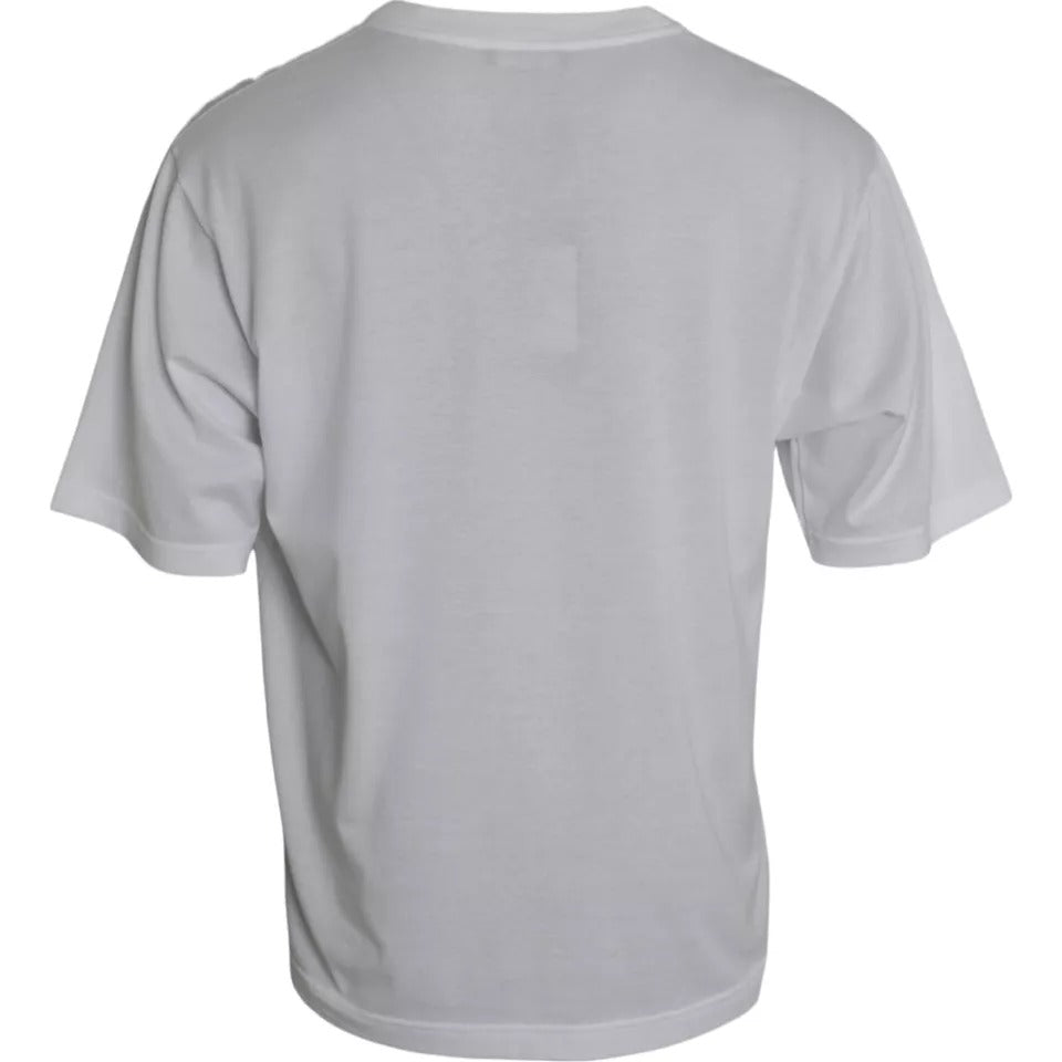 Dolce & Gabbana White Cotton Round Neck Short Sleeve Men's T-shirt