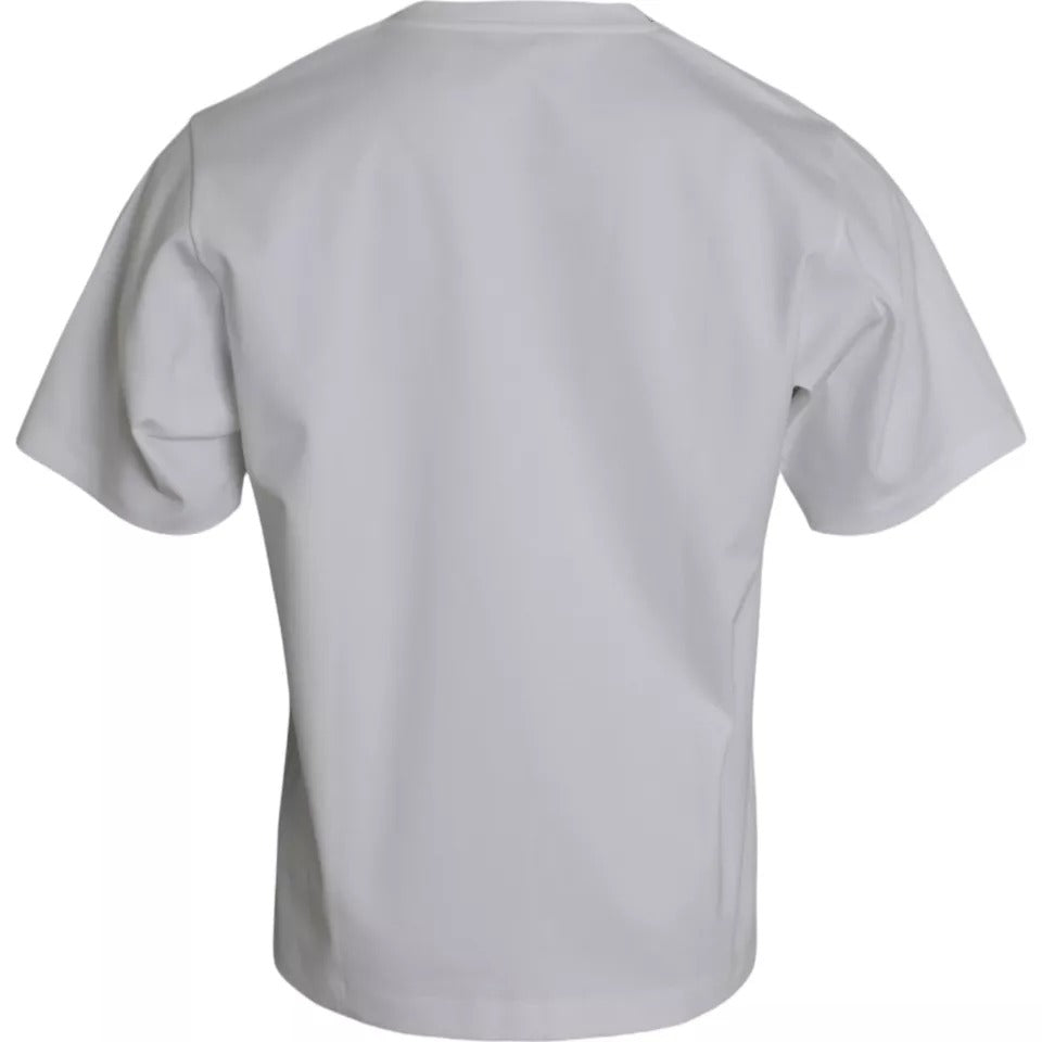 Dolce & Gabbana White Cotton Round Neck Short Sleeve Men's T-shirt