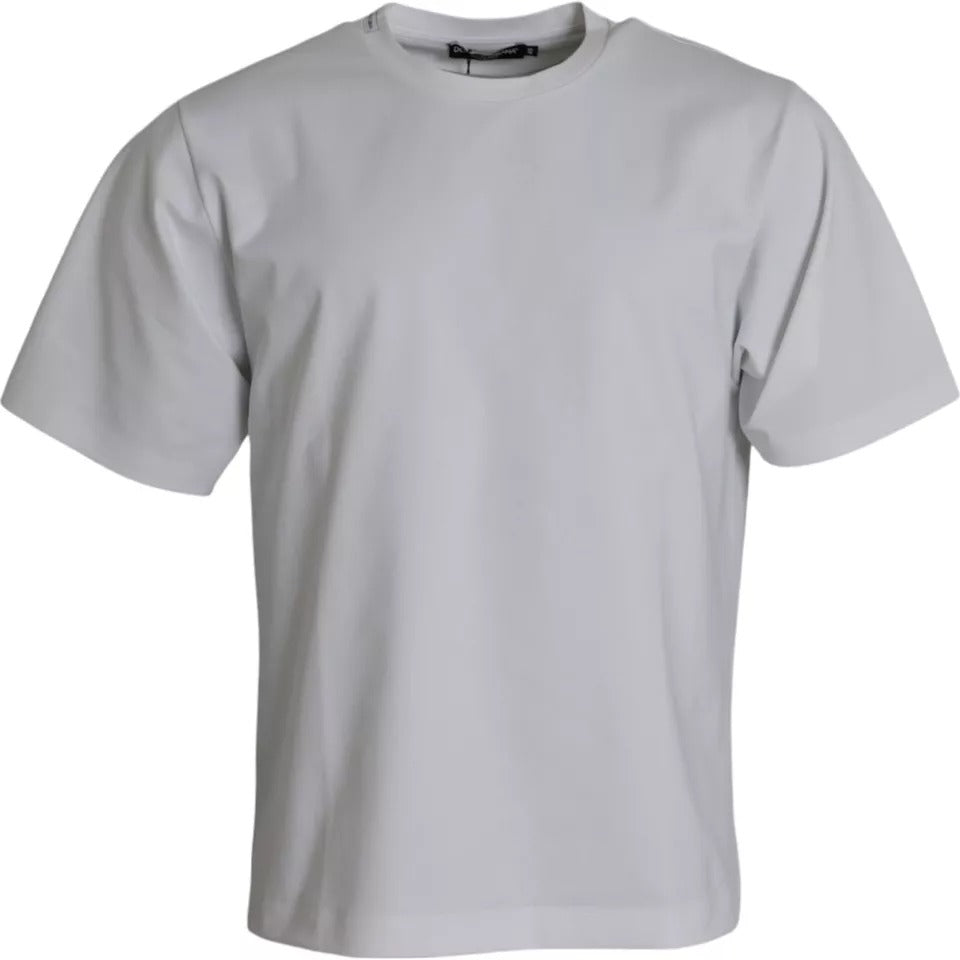Dolce & Gabbana White Cotton Round Neck Short Sleeve Men's T-shirt